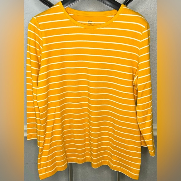 Kim Rogers Long Sleeve Perfectly Soft 100% Cotton T-shirt Women’s Size Small - Picture 1 of 3